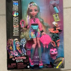 Monster High Pink and Blue Doll with Accessories